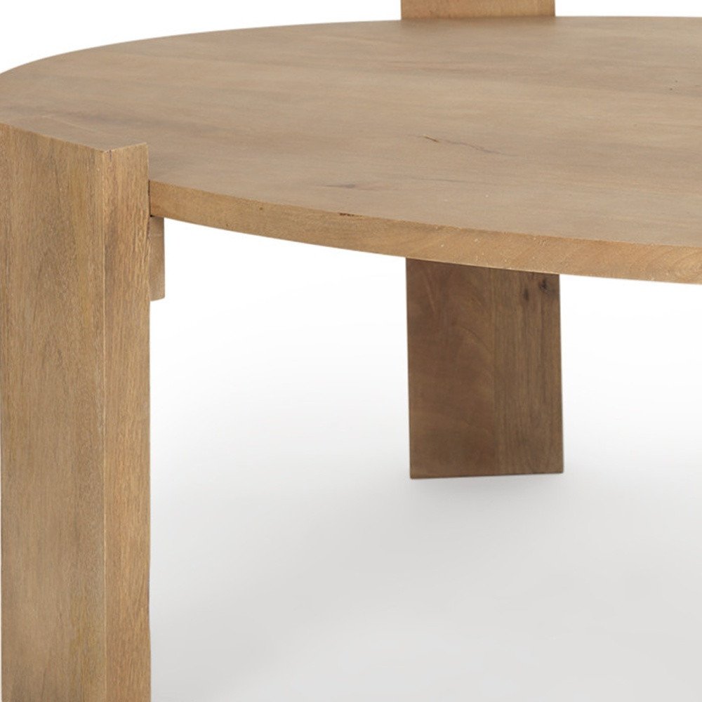48" Natural Solid Wood Oval Coffee Table HomeRoots