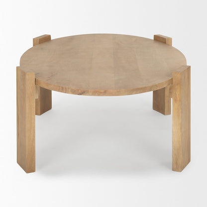 48" Natural Solid Wood Oval Coffee Table HomeRoots