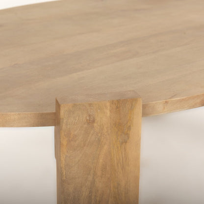 48" Natural Solid Wood Oval Coffee Table HomeRoots