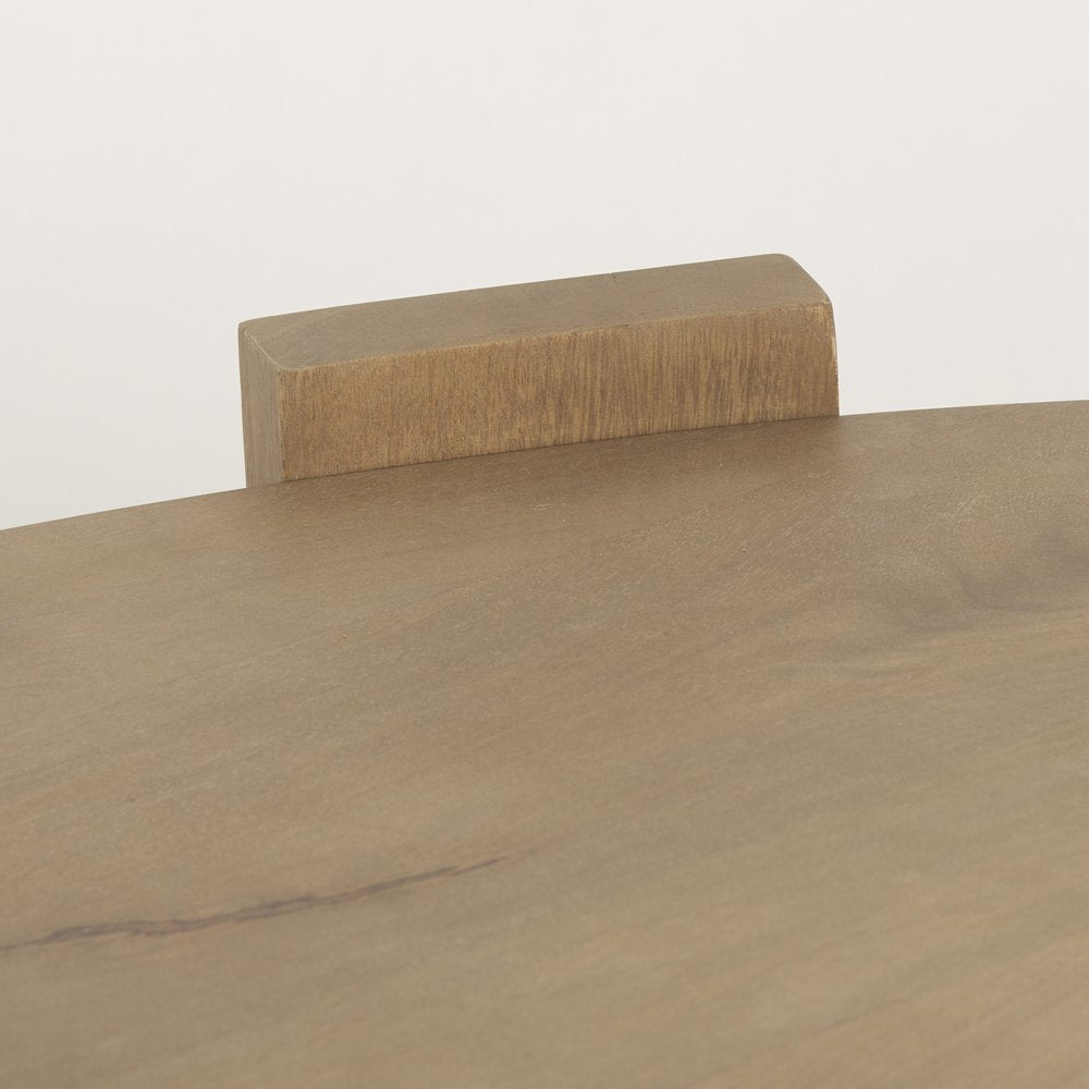 48" Natural Solid Wood Oval Coffee Table — view 6