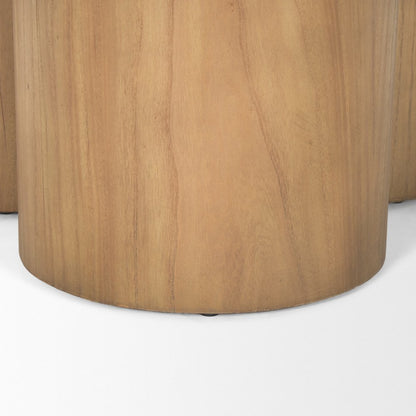 39" Natural Solid Wood Round Pedestal Coffee Table HomeRoots