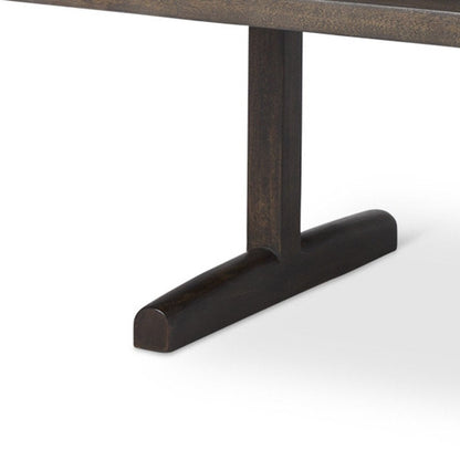 55" Dark Brown Solid Wood Double Pedestal Coffee Table HomeRoots