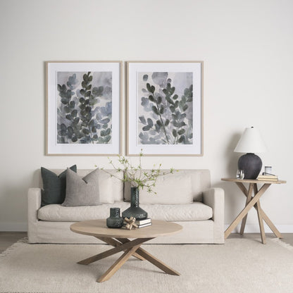 42" Natural Solid Wood Round Cross Legs Coffee Table HomeRoots