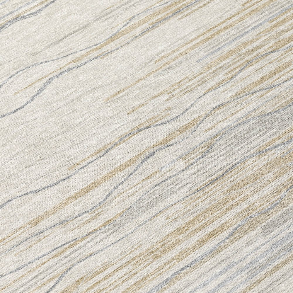 8' X 10' Linen Gray And Beige Striped Washable Indoor Outdoor Area Rug — view 31