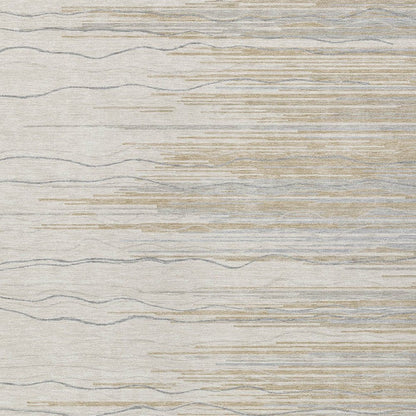 8' X 10' Linen Gray And Beige Striped Washable Indoor Outdoor Area Rug HomeRoots