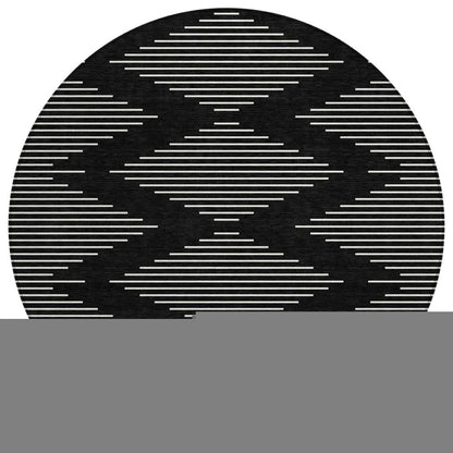 5' X 8' Black And Ivory Geometric Washable Indoor Outdoor Area Rug HomeRoots
