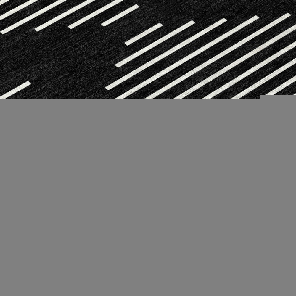 5' X 8' Black And Ivory Geometric Washable Indoor Outdoor Area Rug — view 21