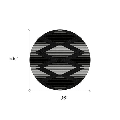 5' X 8' Black And Ivory Geometric Washable Indoor Outdoor Area Rug HomeRoots