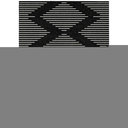 5' X 8' Black And Ivory Geometric Washable Indoor Outdoor Area Rug HomeRoots