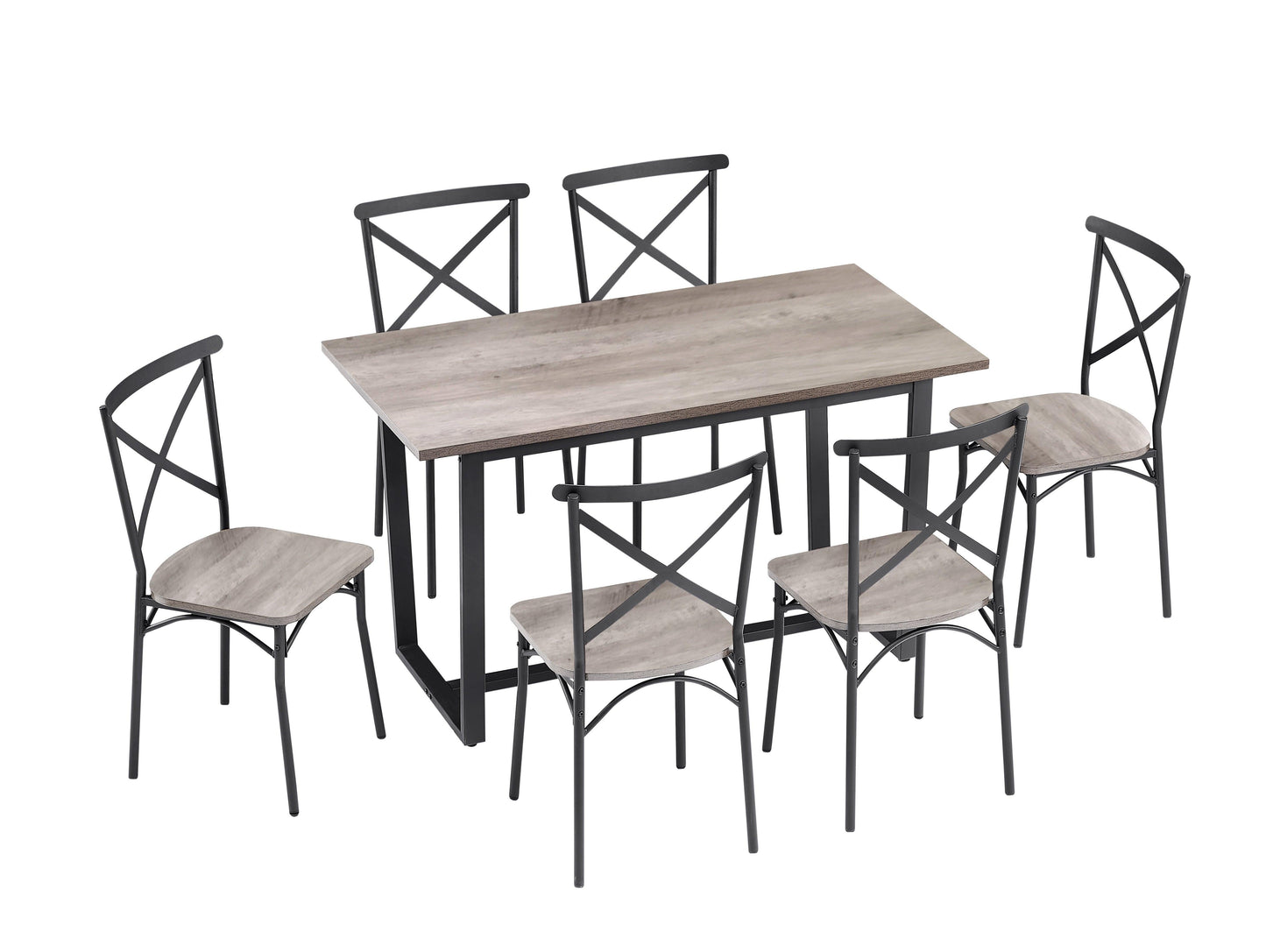 7 Pieces Dining Set 7-Piece Kitchen Table Set Perfect for Kitchen Breakfast Nook - FurniFindUSA