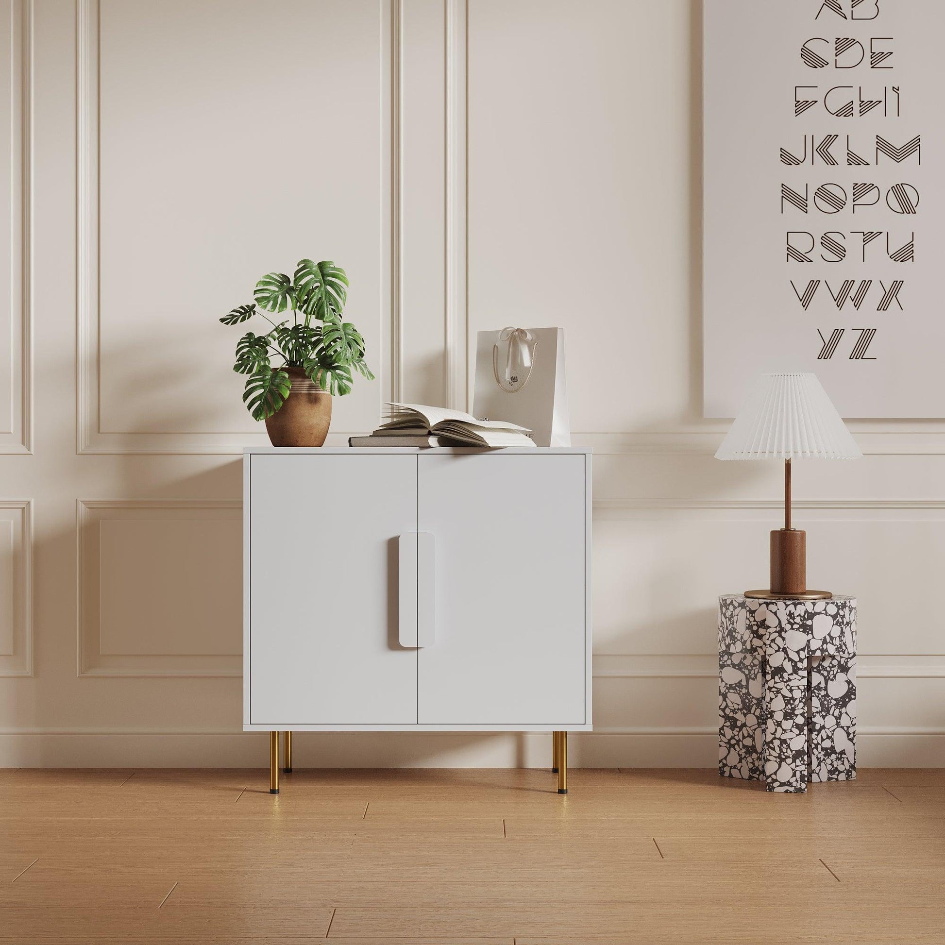 Sideboard Buffet Cabinet with Storage Modern Storage Cabinets White - FurniFindUSA