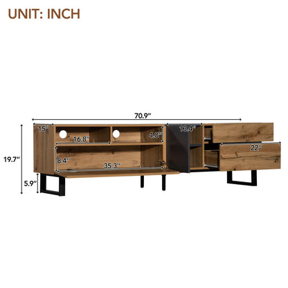 Modern TV Stand for 80'' TV with Double Storage Space - FurniFindUSA