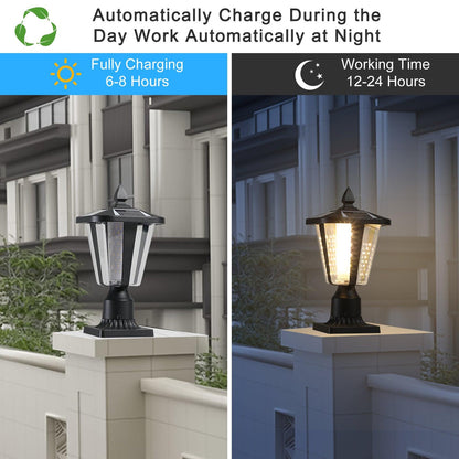Solar Column Headlights With Dimmable LED - FurniFindUSA