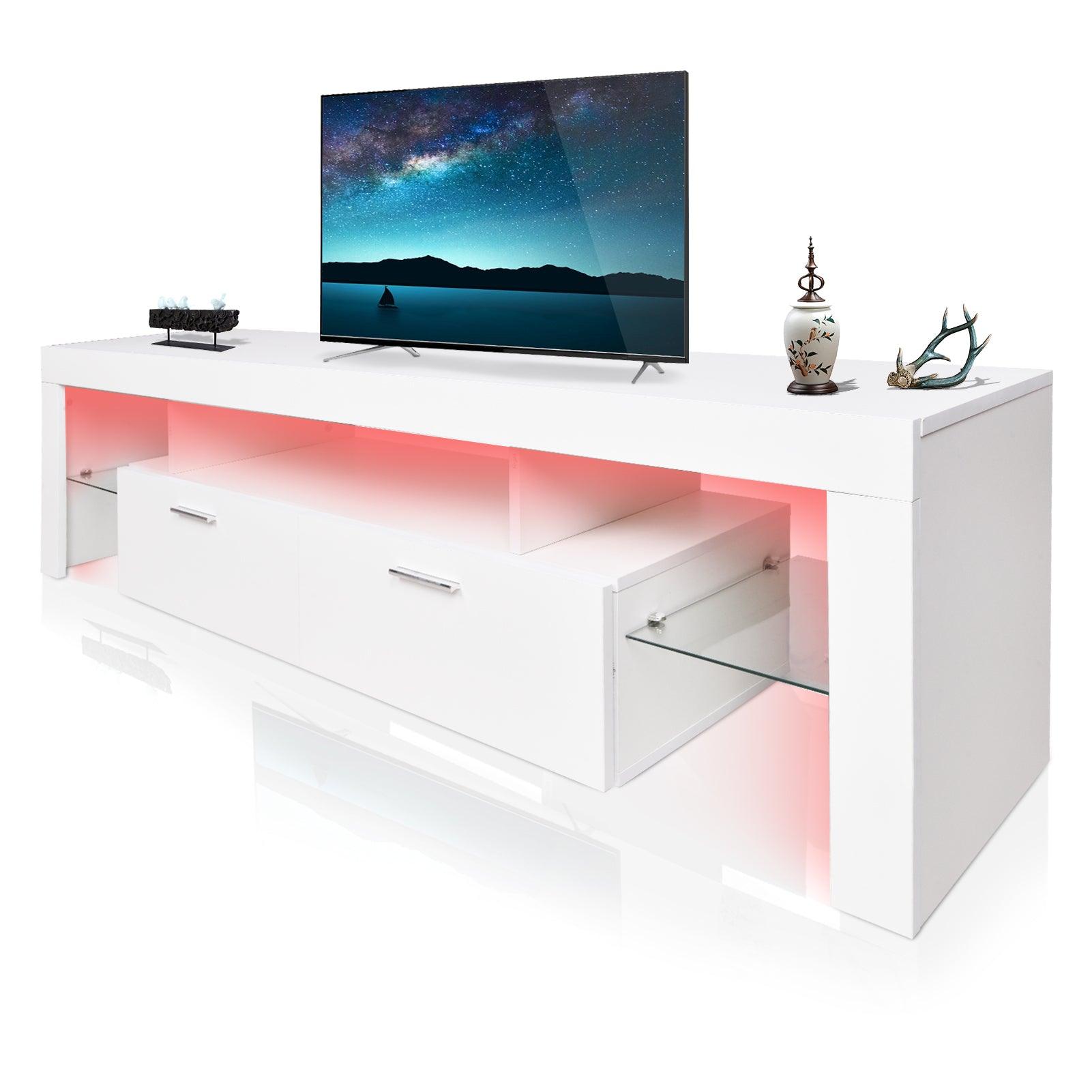 LED TV stand modern TV stand with storage Entertainment Center with drawer TV cabinet for Up to 75 inch for Gaming Living Room B - FurniFindUSA