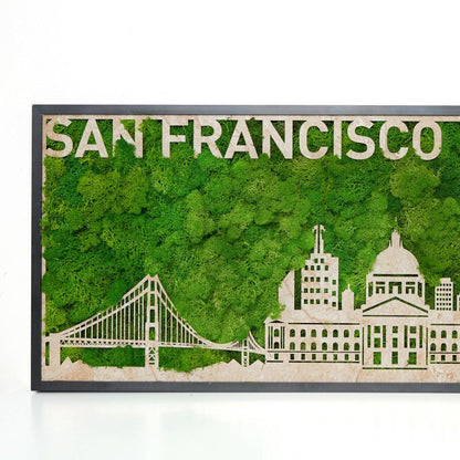 San Francisco Moss City Silhouette Metal Wall Art - FurniFindUSA