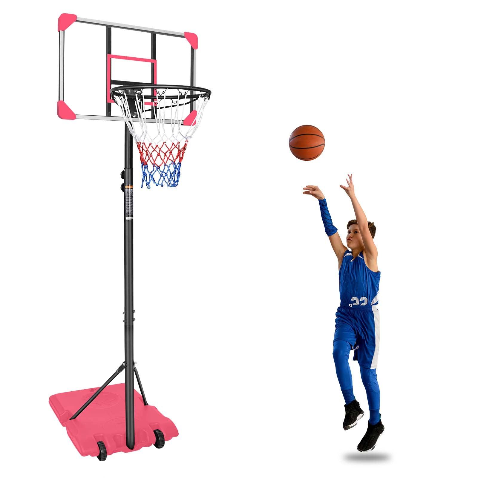 Portable Basketball Goal System with Stable Base and Wheels use for Indoor Outdoor teenagers youth - FurniFindUSA