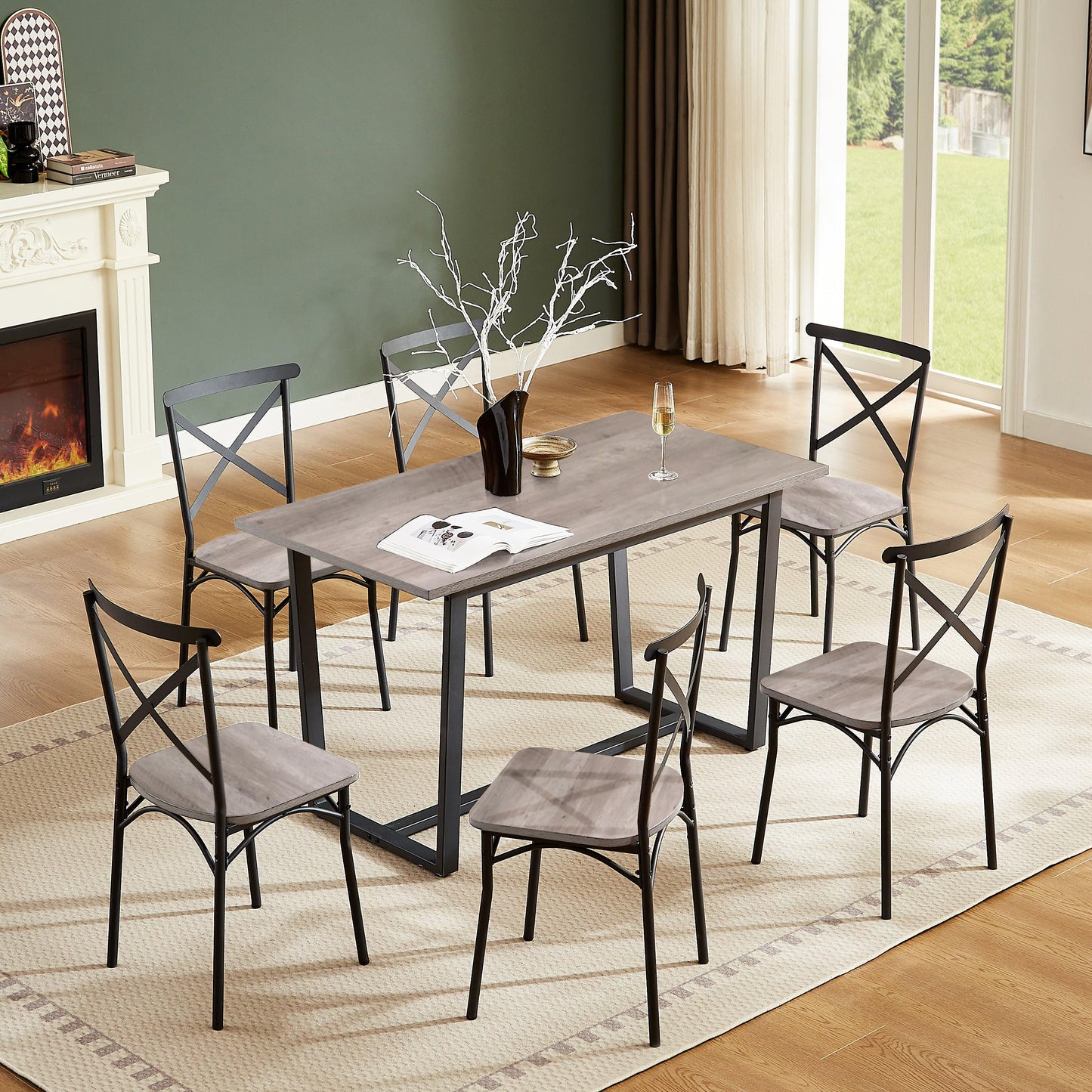 7 Pieces Dining Set 7-Piece Kitchen Table Set Perfect for Kitchen Breakfast Nook - FurniFindUSA