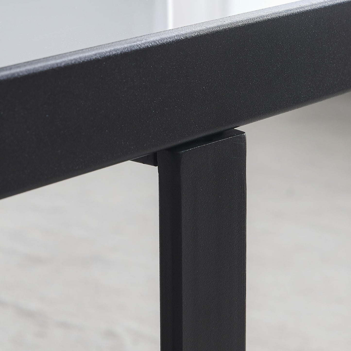 Minimalism rectangle coffee table,Black metal frame with sintered stone tabletop