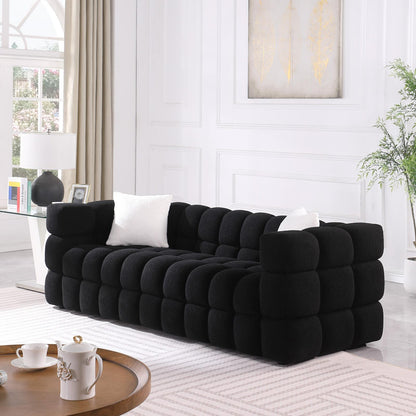 84.3 length ,35.83" deepth ,human body structure for USA people, marshmallow sofa,boucle sofa ,3 seater