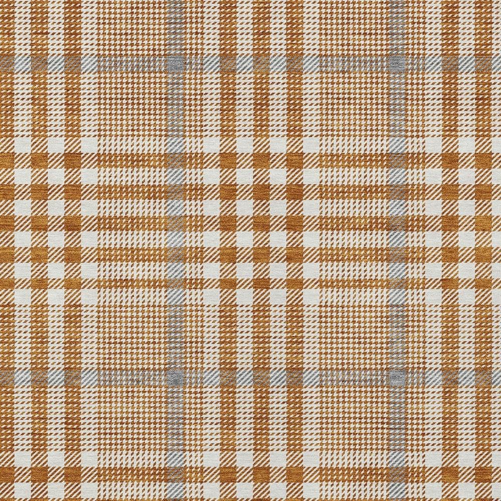 8' X 10' Brown Beige And Beige Plaid Washable Indoor Outdoor Area Rug — view 4
