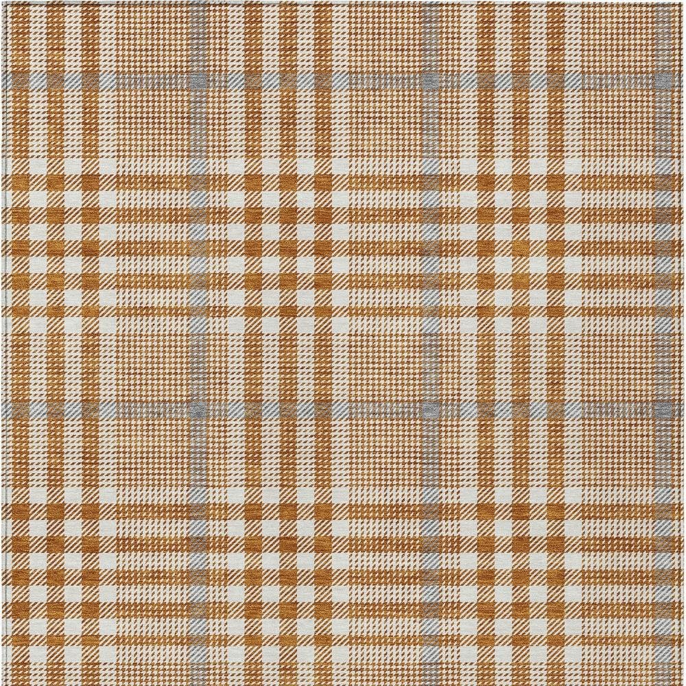 8' X 10' Brown Beige And Beige Plaid Washable Indoor Outdoor Area Rug HomeRoots