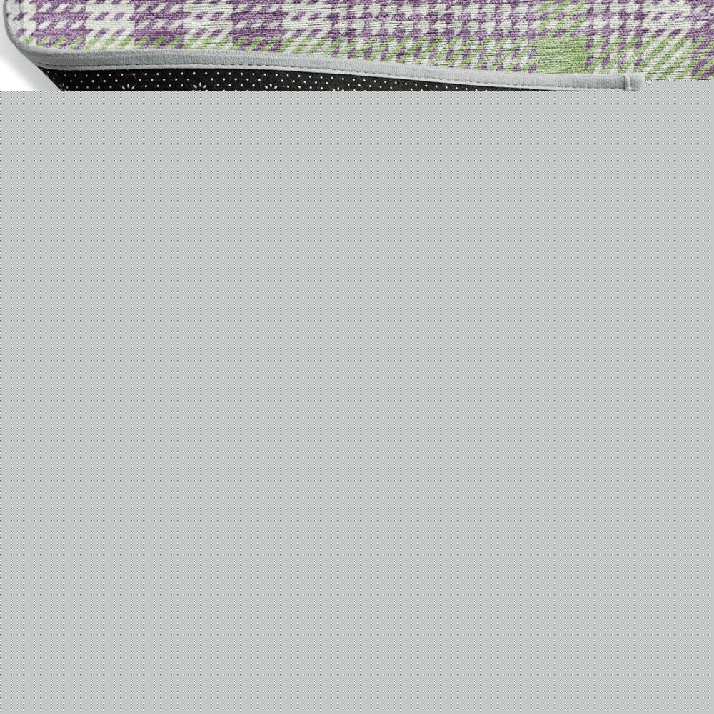 3' X 5' Purple Green And Ivory Plaid Washable Indoor Outdoor Area Rug — view 4