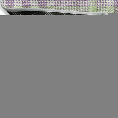 3' X 5' Purple Green And Ivory Plaid Washable Indoor Outdoor Area Rug HomeRoots