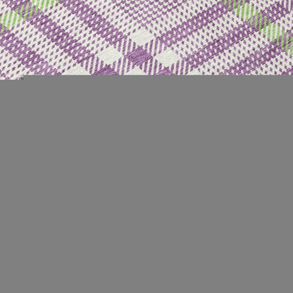 3' X 5' Purple Green And Ivory Plaid Washable Indoor Outdoor Area Rug HomeRoots