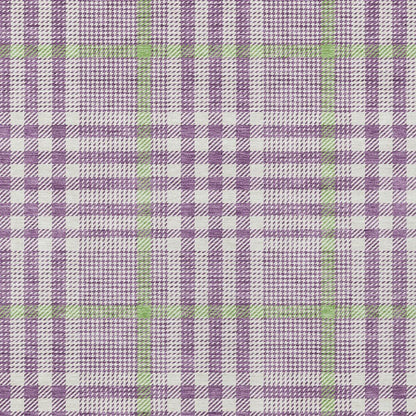 3' X 5' Purple Green And Ivory Plaid Washable Indoor Outdoor Area Rug HomeRoots