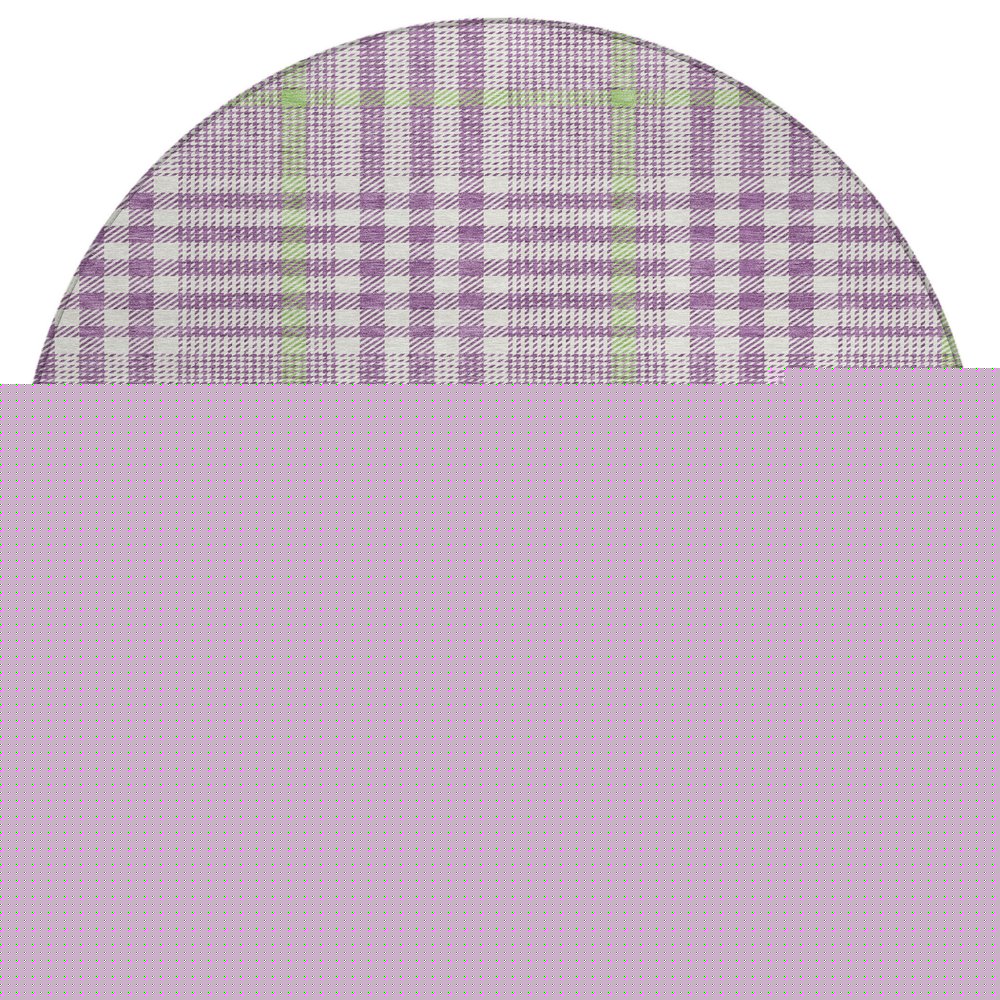 3' X 5' Purple Green And Ivory Plaid Washable Indoor Outdoor Area Rug HomeRoots