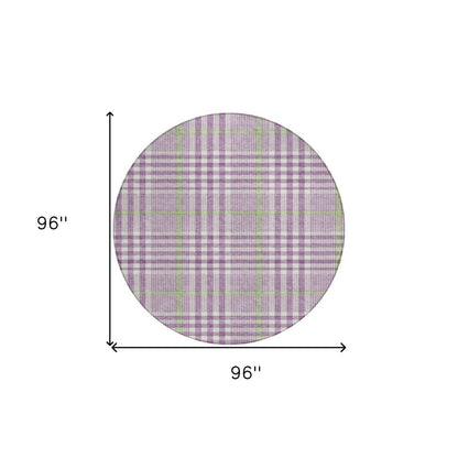 3' X 5' Purple Green And Ivory Plaid Washable Indoor Outdoor Area Rug HomeRoots