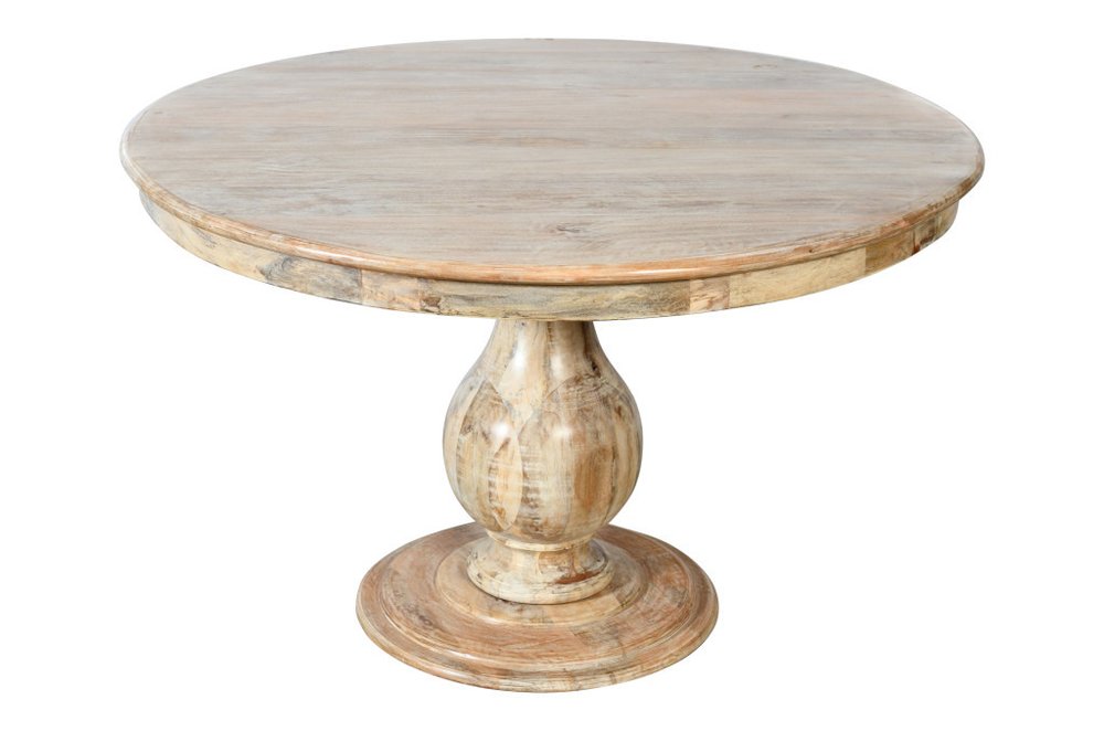 Five Piece Natural Round Solid Wood Dining Set with Four Chairs HomeRoots