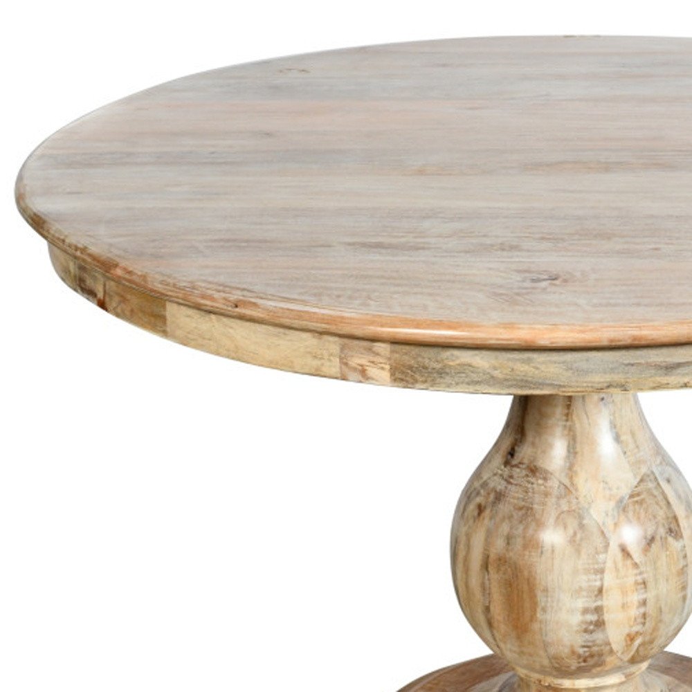 Five Piece Dark Brown Round Solid Wood Dining Set with Four Chairs HomeRoots