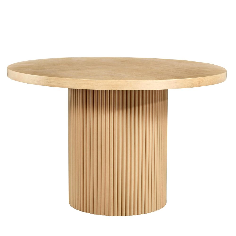 48" Natural Wood Pedestal Base Round Top Dining Table HomeRoots