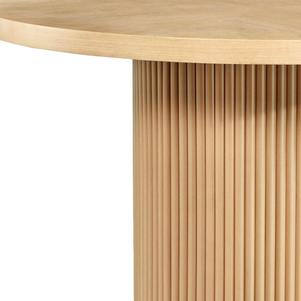 48" Natural Wood Pedestal Base Round Top Dining Table HomeRoots