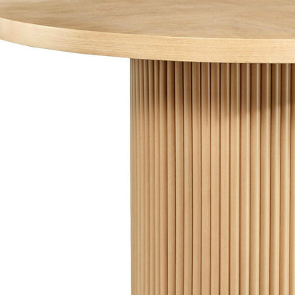 48" Natural Wood Pedestal Base Round Top Dining Table HomeRoots