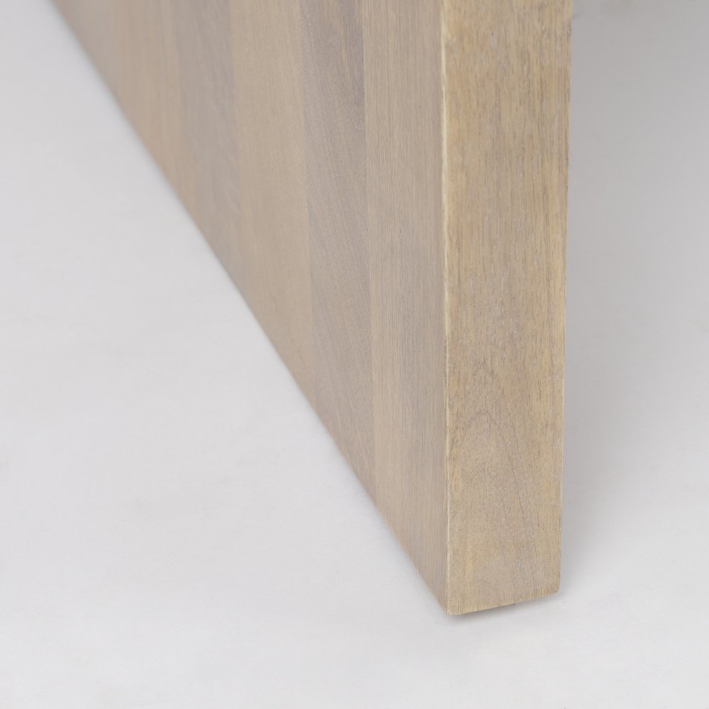 48" Natural and White Solid Wood And Genuine Marble Coffee Table