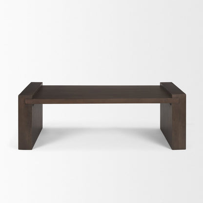 48" Dark Brown Solid Wood Sled Coffee Table HomeRoots