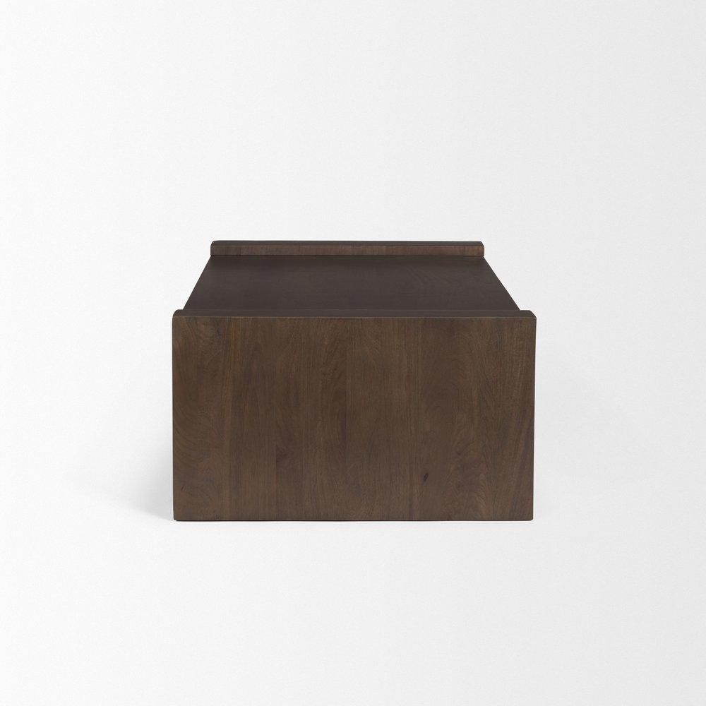 48" Dark Brown Solid Wood Sled Coffee Table HomeRoots