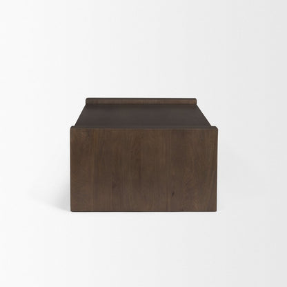 48" Dark Brown Solid Wood Sled Coffee Table HomeRoots