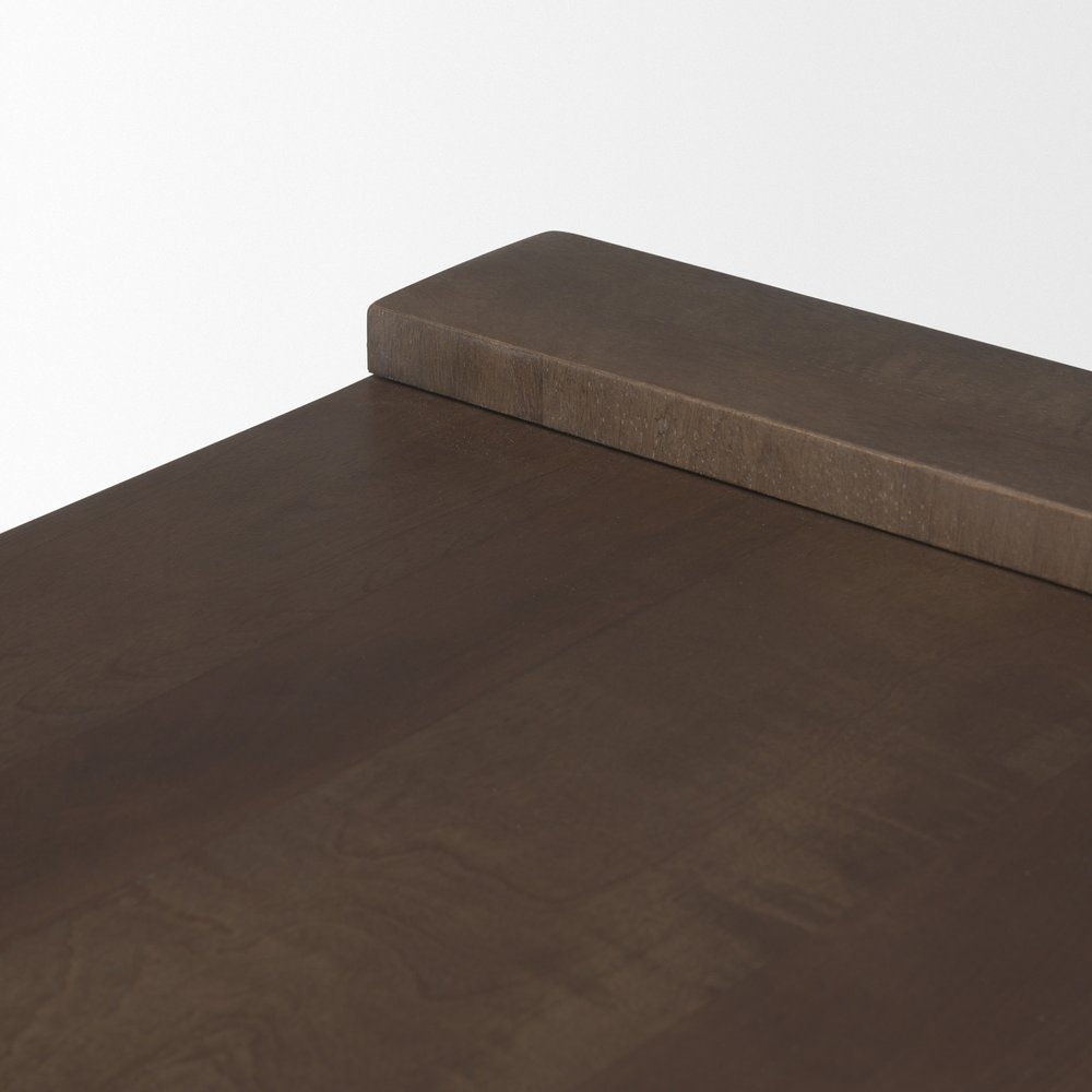 48" Dark Brown Solid Wood Sled Coffee Table — view 5
