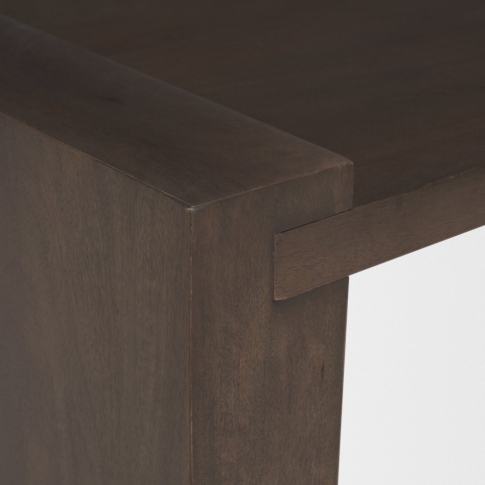 48" Dark Brown Solid Wood Sled Coffee Table HomeRoots