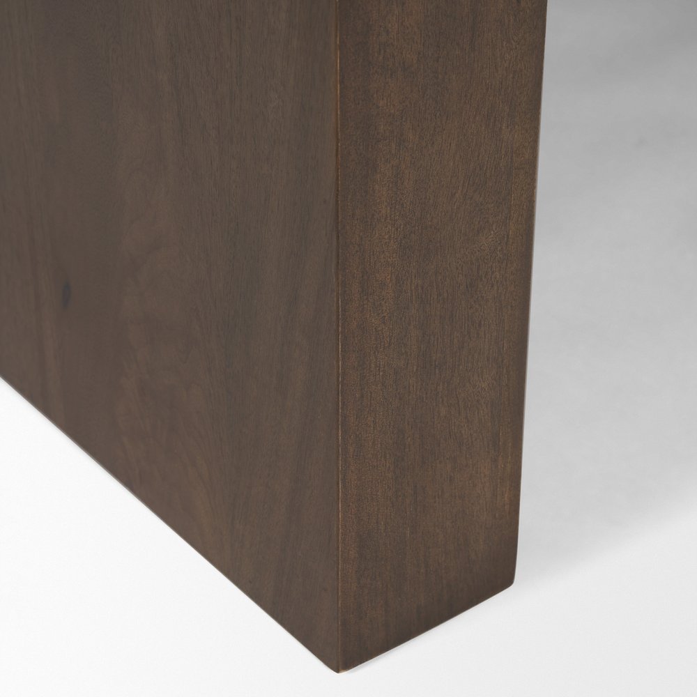 48" Dark Brown Solid Wood Sled Coffee Table — view 7