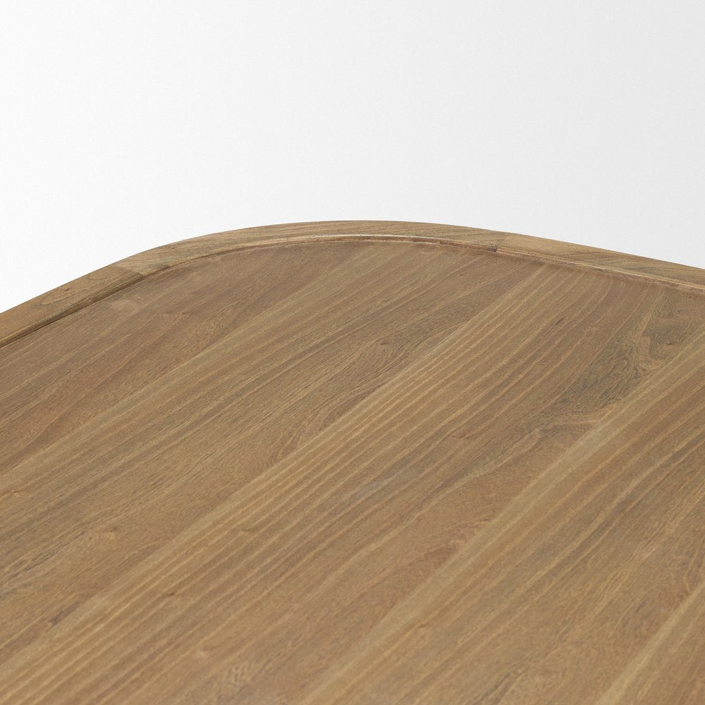 55" Natural Solid Wood Oval Coffee Table HomeRoots