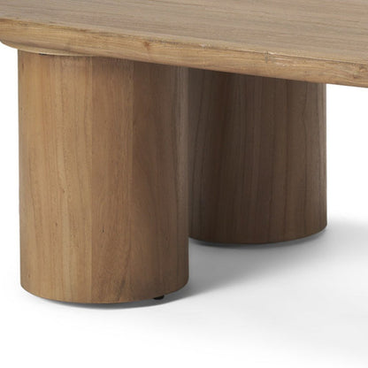 55" Natural Solid Wood Oval Coffee Table HomeRoots