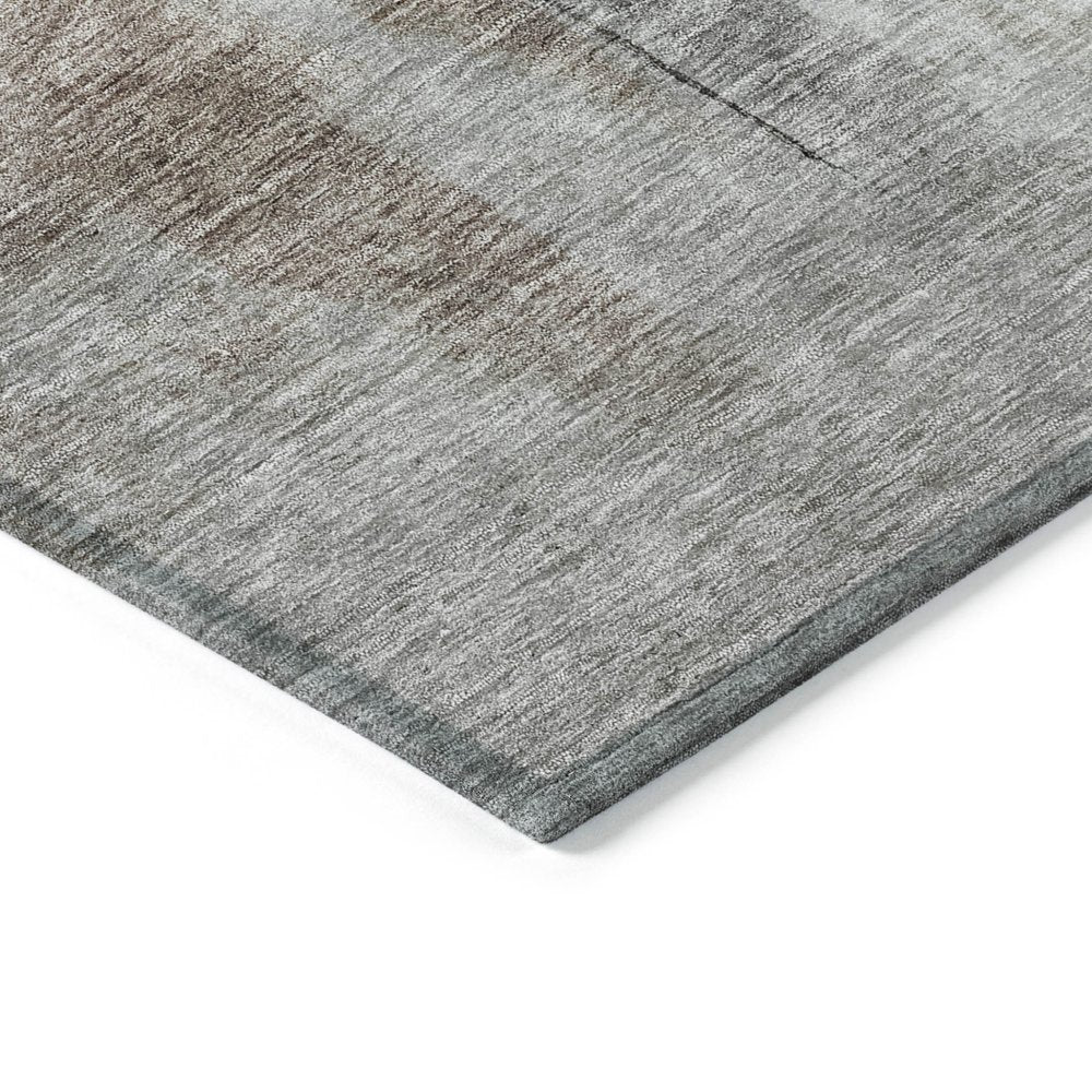 5' X 8' Brown Black And Gray Abstract Washable Indoor Outdoor Area Rug — view 4