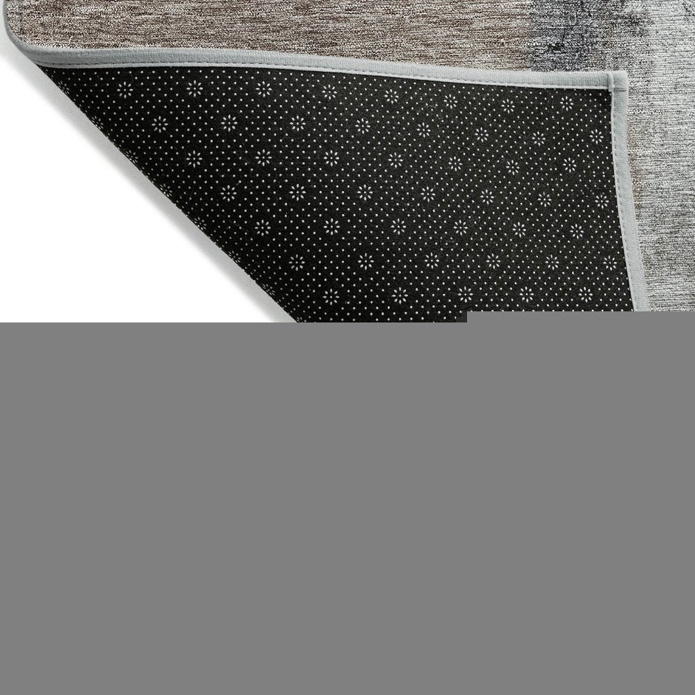 5' X 8' Brown Black And Gray Abstract Washable Indoor Outdoor Area Rug — view 15