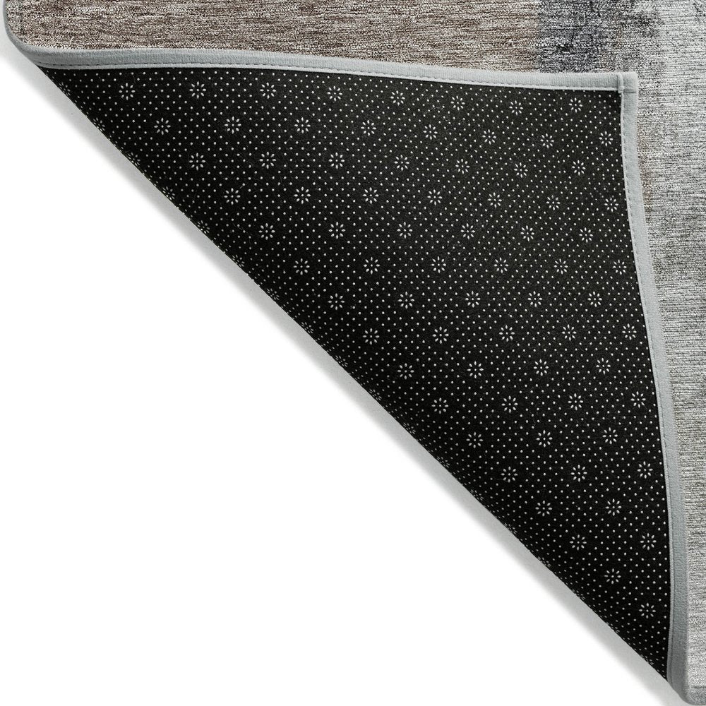 5' X 8' Brown Black And Gray Abstract Washable Indoor Outdoor Area Rug HomeRoots