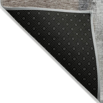 5' X 8' Brown Black And Gray Abstract Washable Indoor Outdoor Area Rug HomeRoots