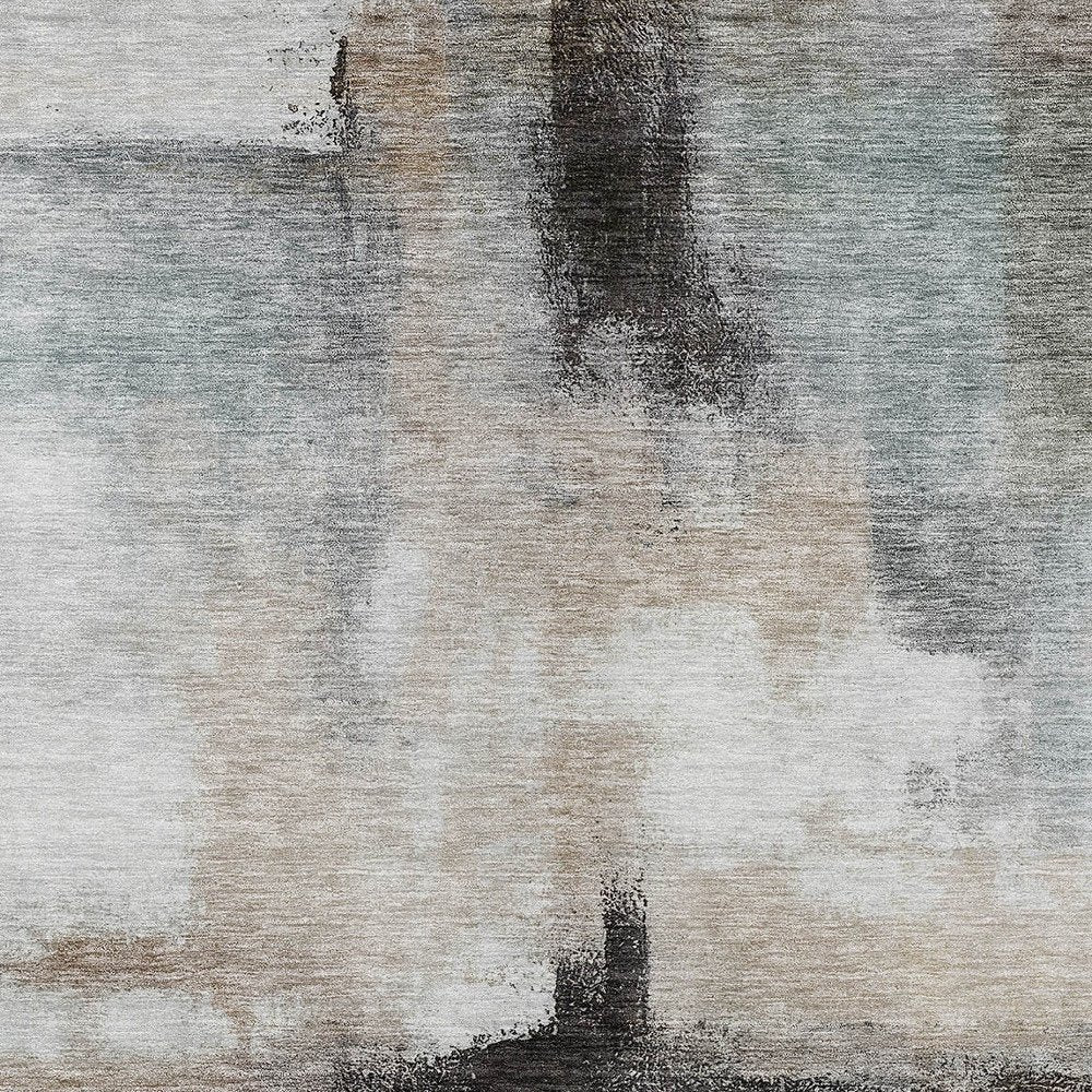 5' X 8' Brown Black And Gray Abstract Washable Indoor Outdoor Area Rug HomeRoots